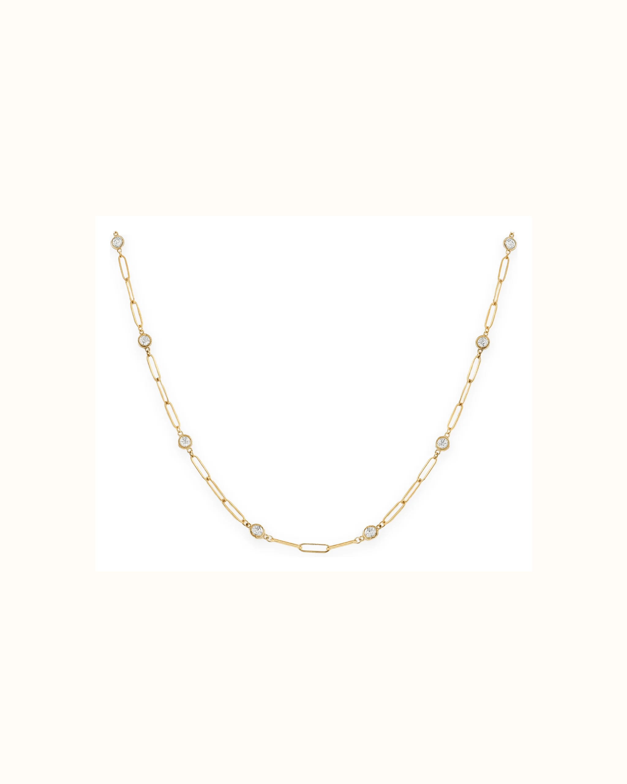Lab-Grown Diamond By The Yard Paperclip Necklace in 14K Gold