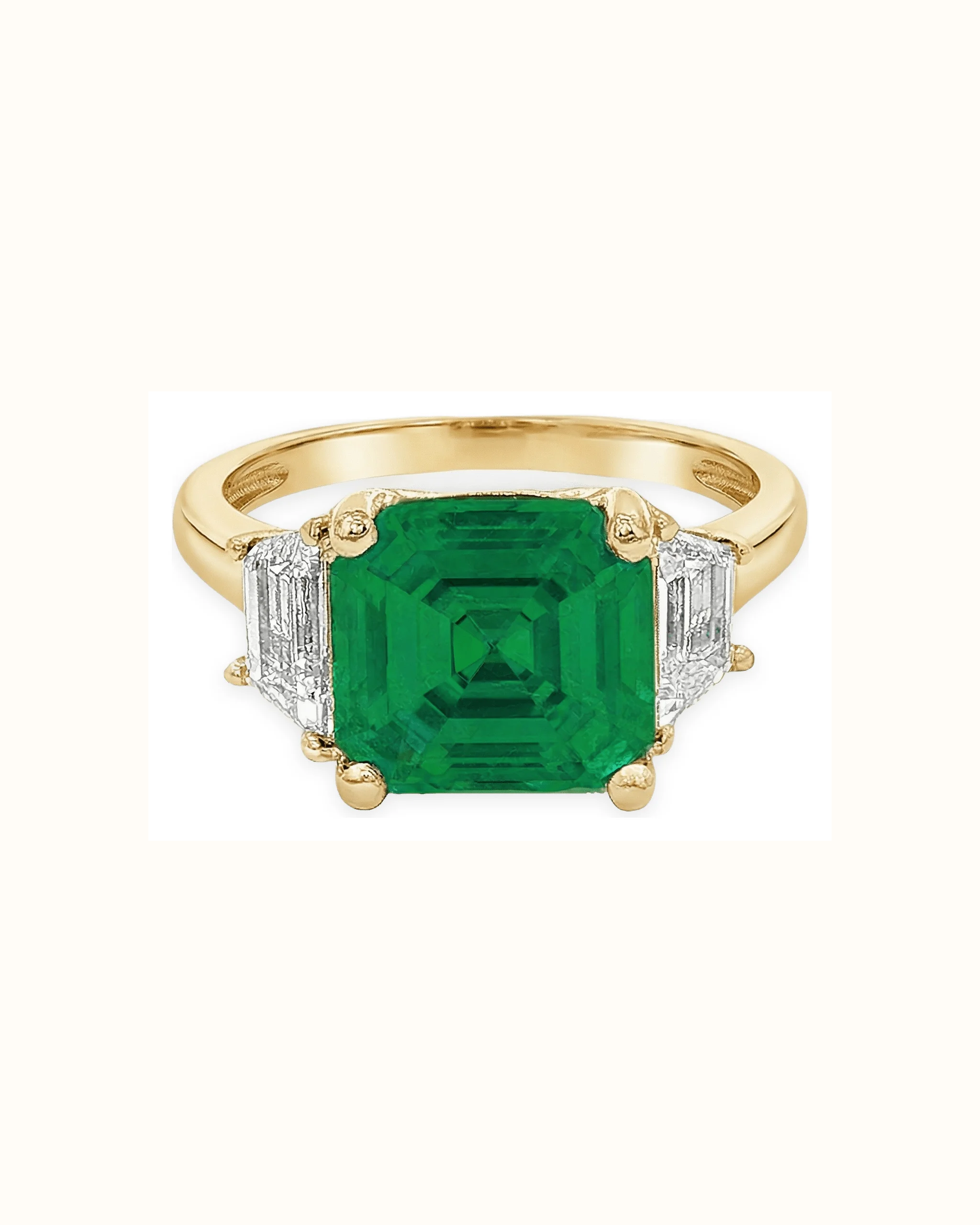 Emerald Cut Bezel Ring in 18K Gold