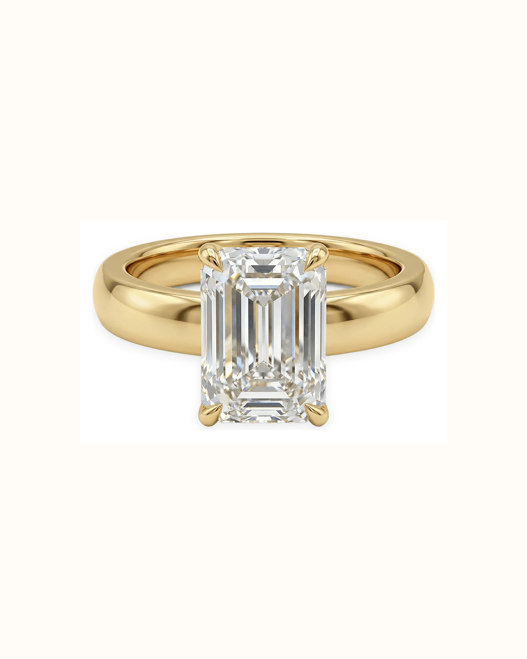 Emerald Cut Lab-Grown Diamond Ring in 18K Gold