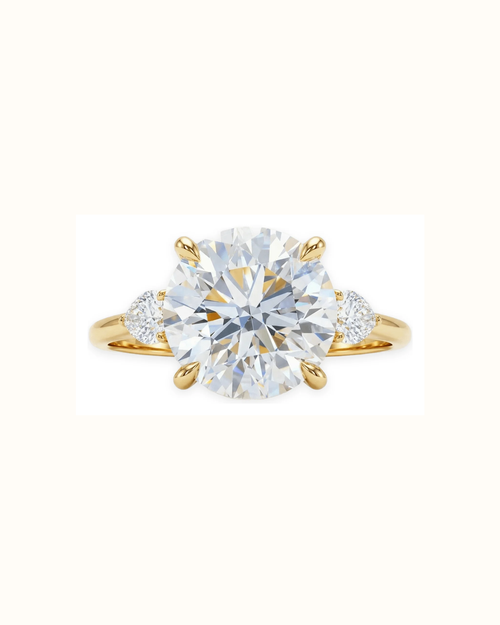 Round Lab-Grown Diamond Engagement Ring in 18K Gold