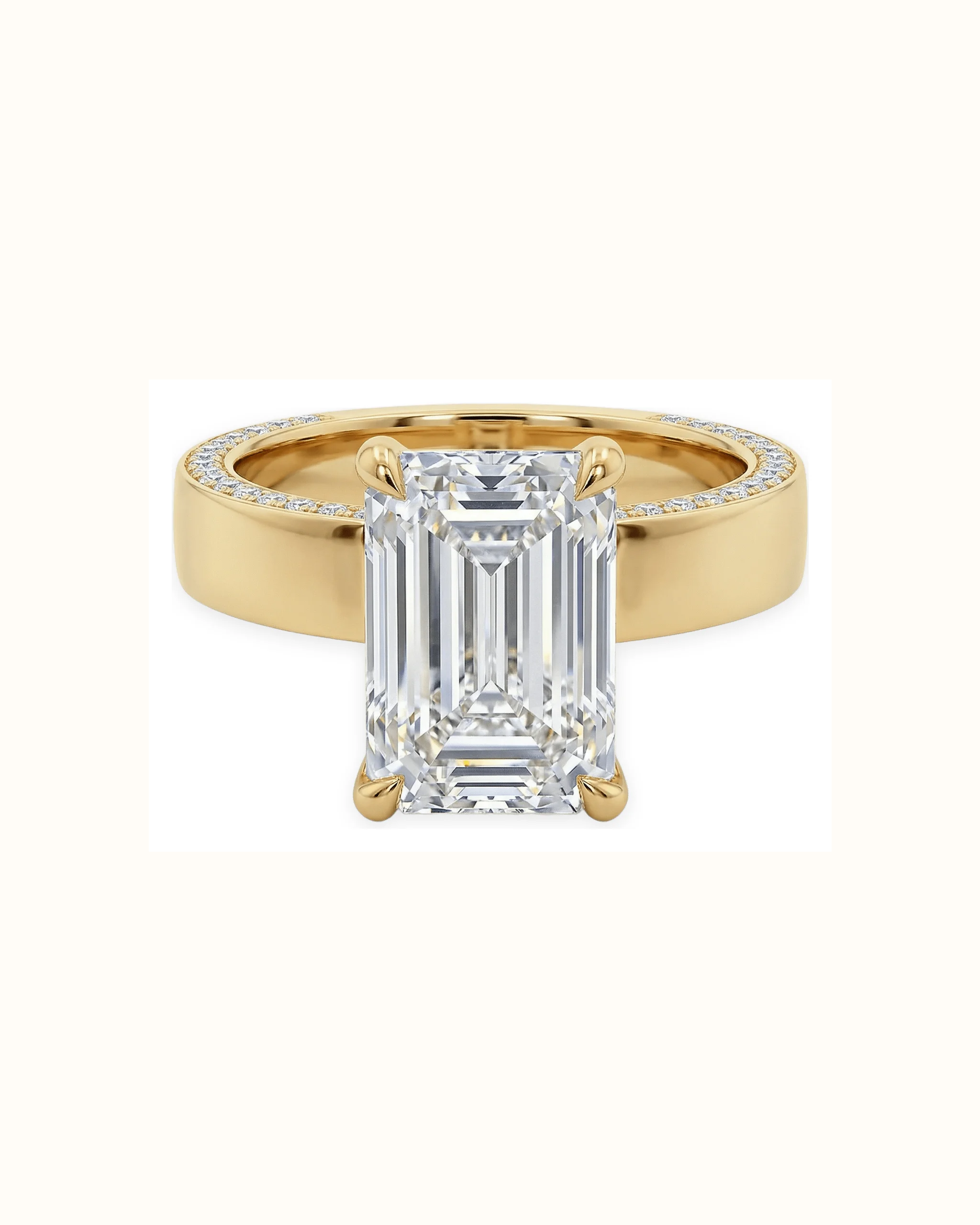 Emerald Cut Lab-Grown Diamond Ring in 18K Gold