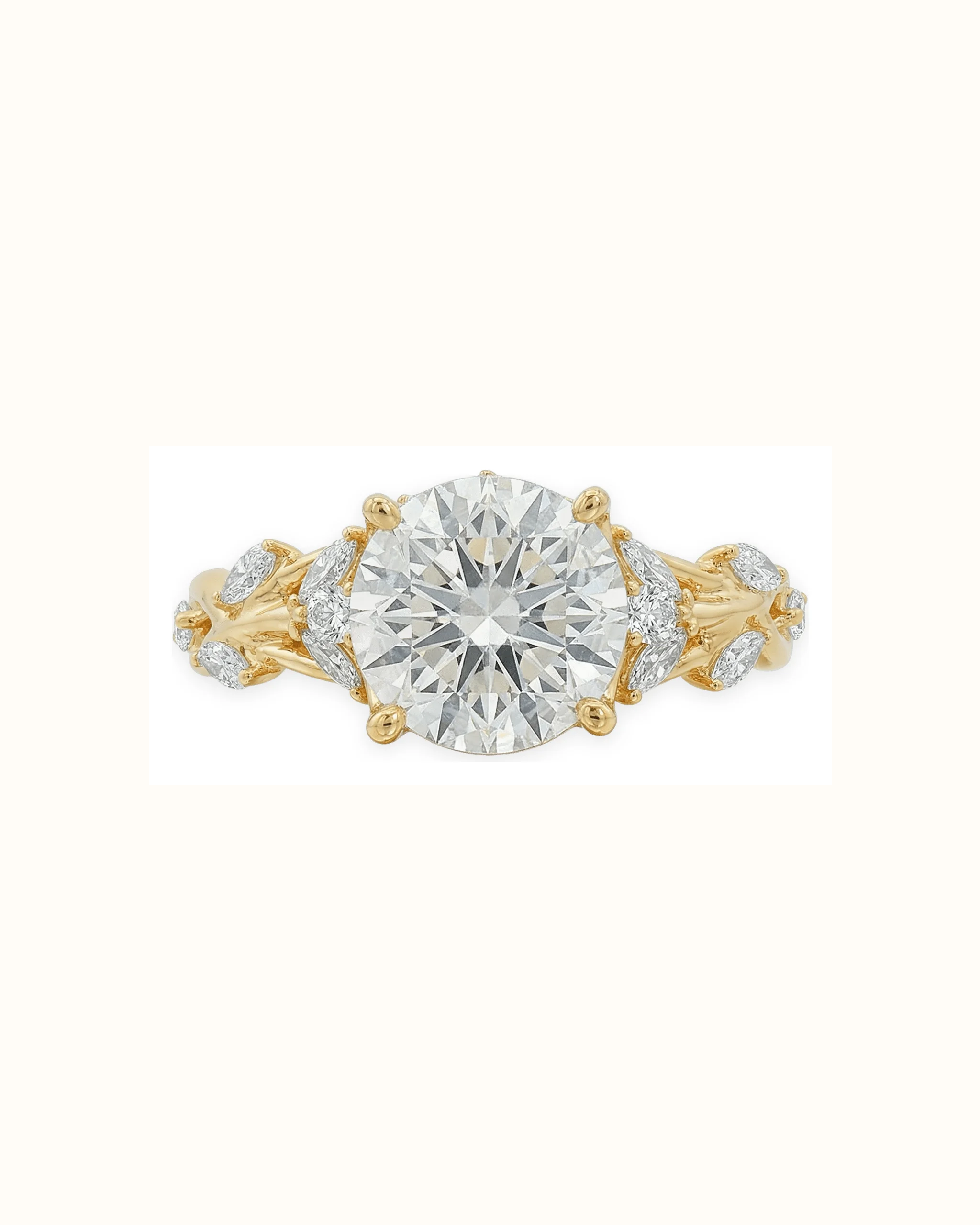 Round Lab-Grown Diamond Engagement Ring in 18K Gold
