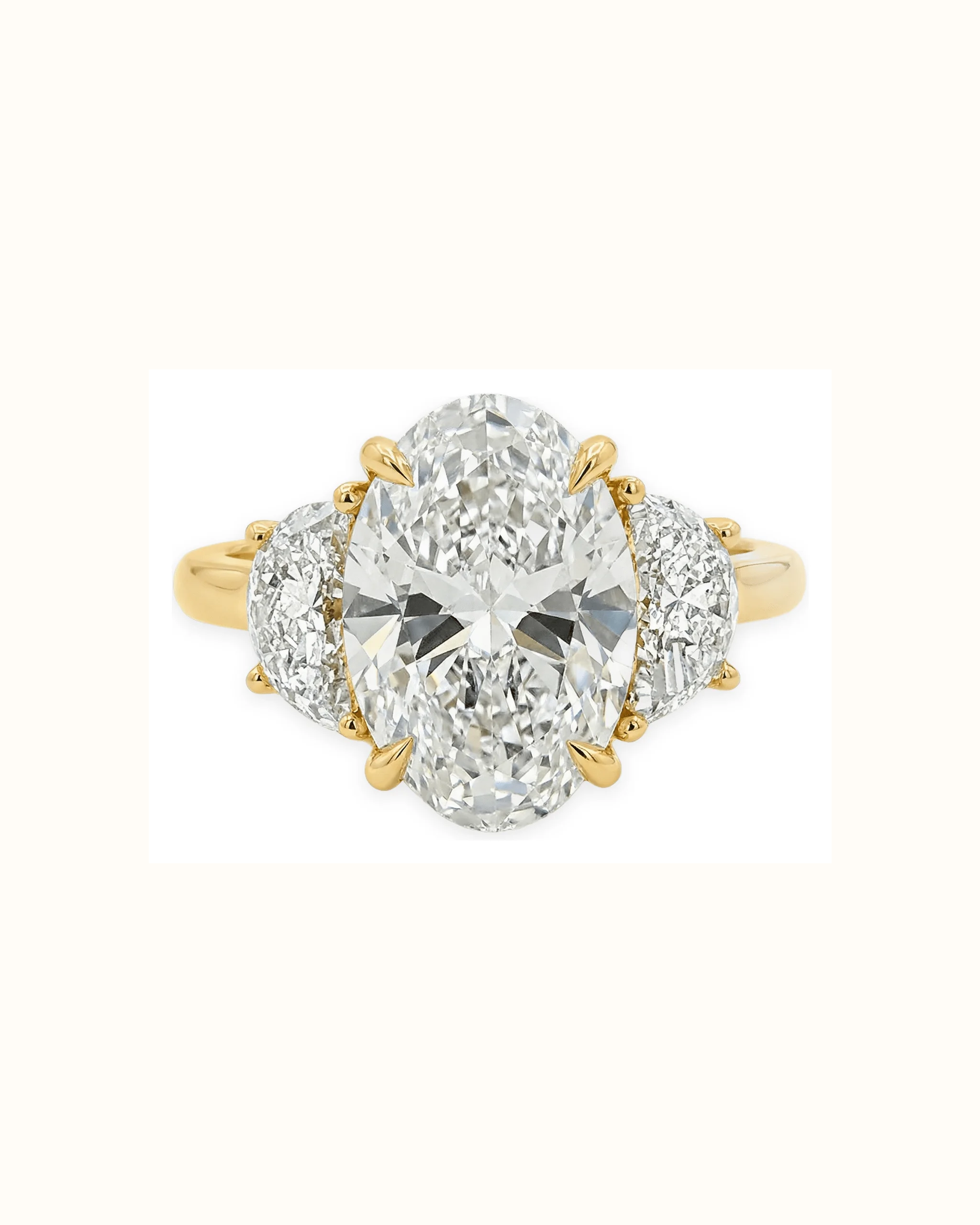 Oval Lab-Grown Diamond Engagement Ring in 18K Gold