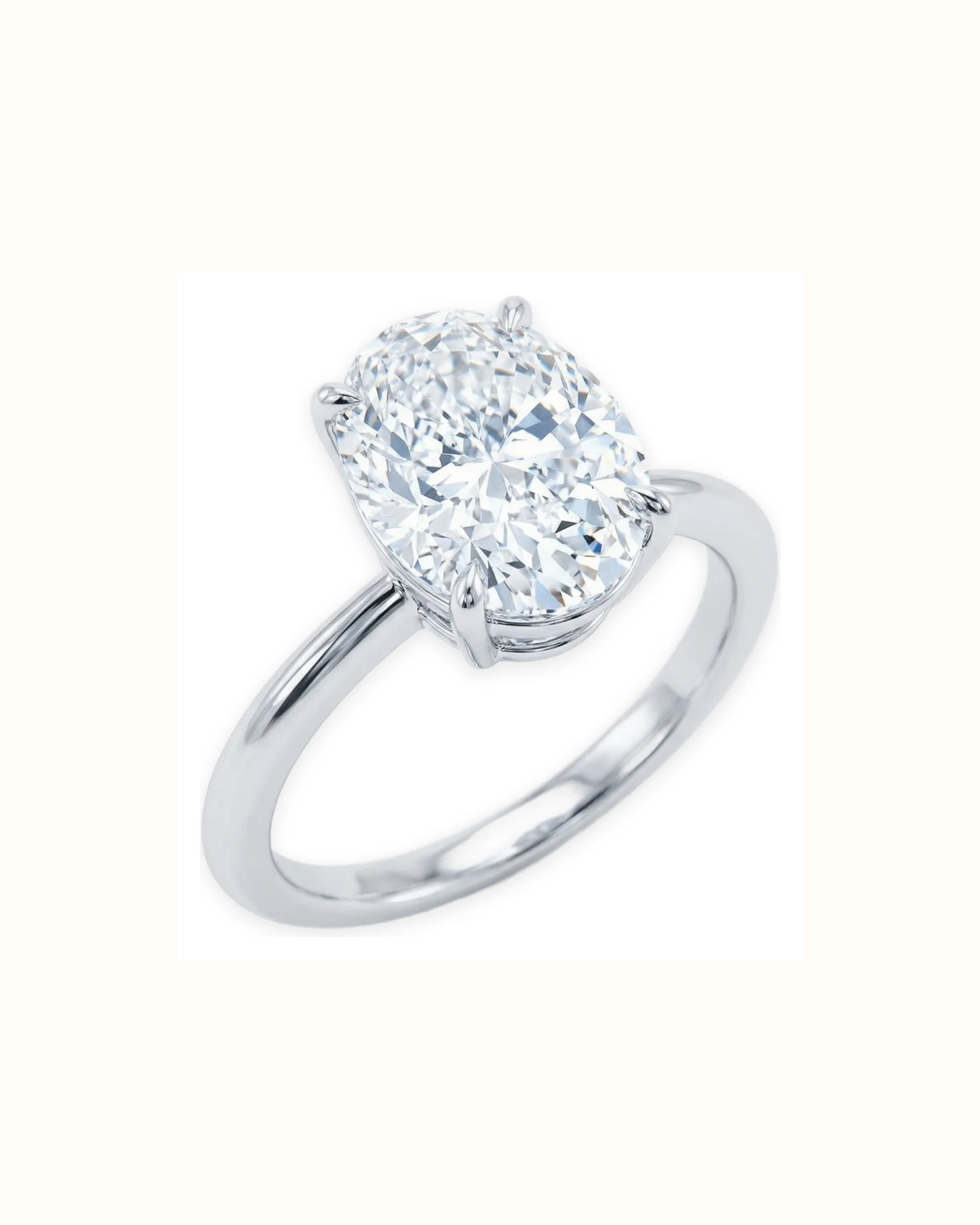 Oval Lab-Grown Diamond Ring in 18K Gold