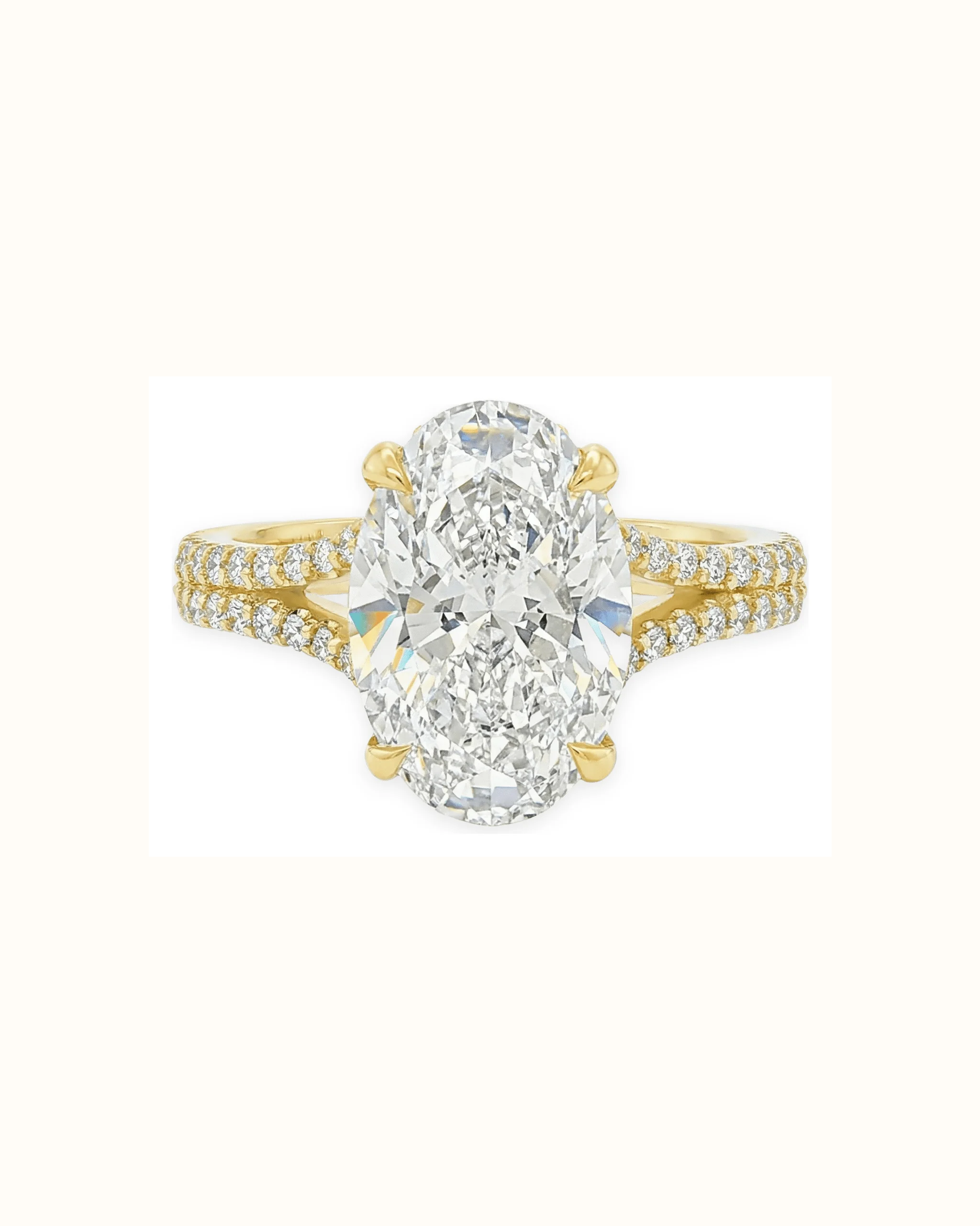 Oval Lab-Grown Diamond Ring in 18K Gold