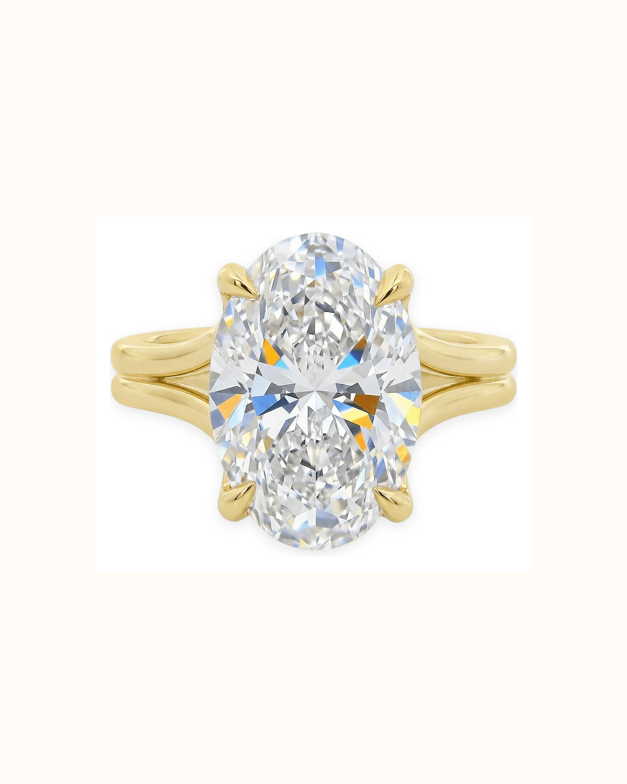 Oval Lab-Grown Diamond Ring in 18K Gold