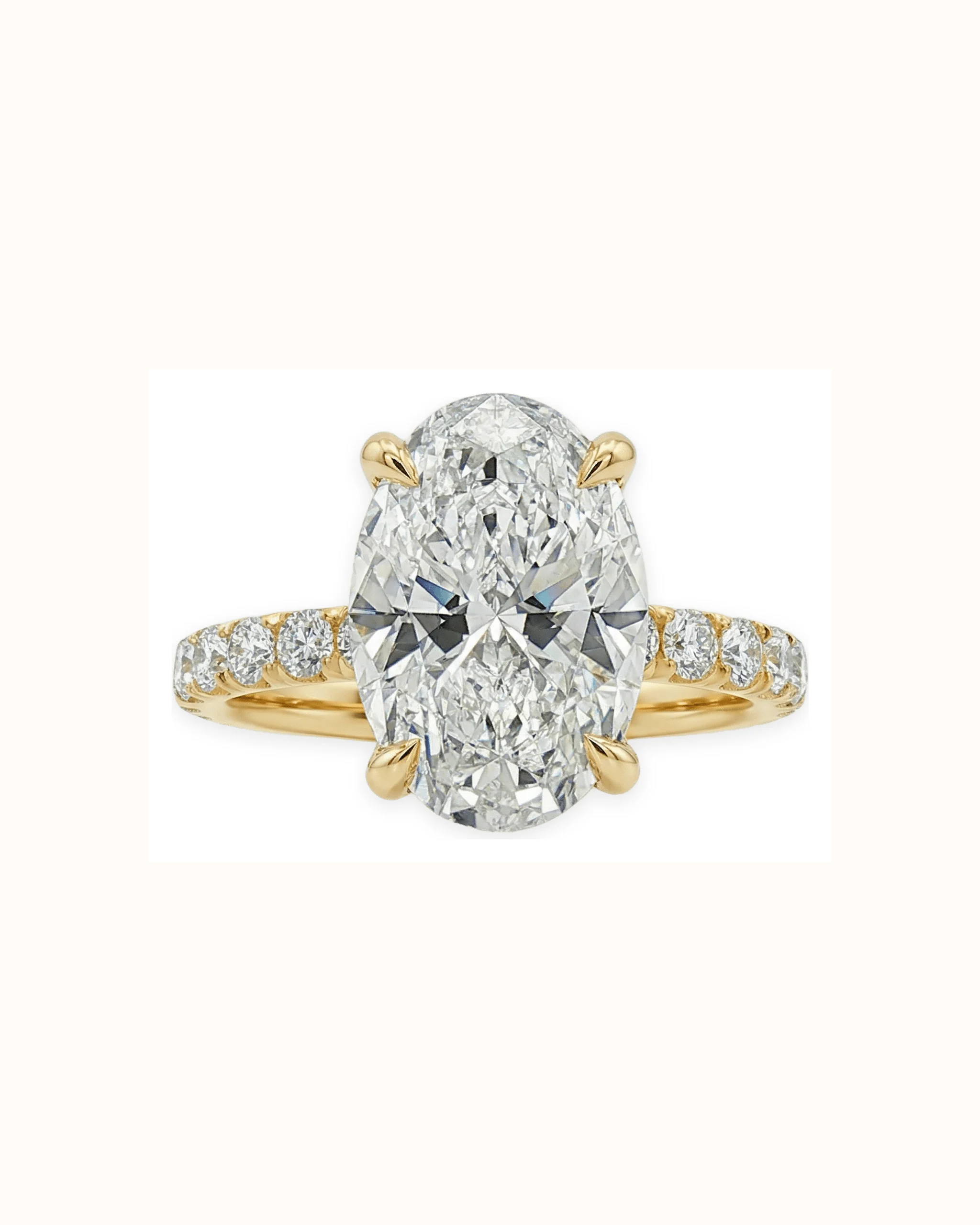 Oval Lab-Grown Diamond Engagement Ring in 18K Gold