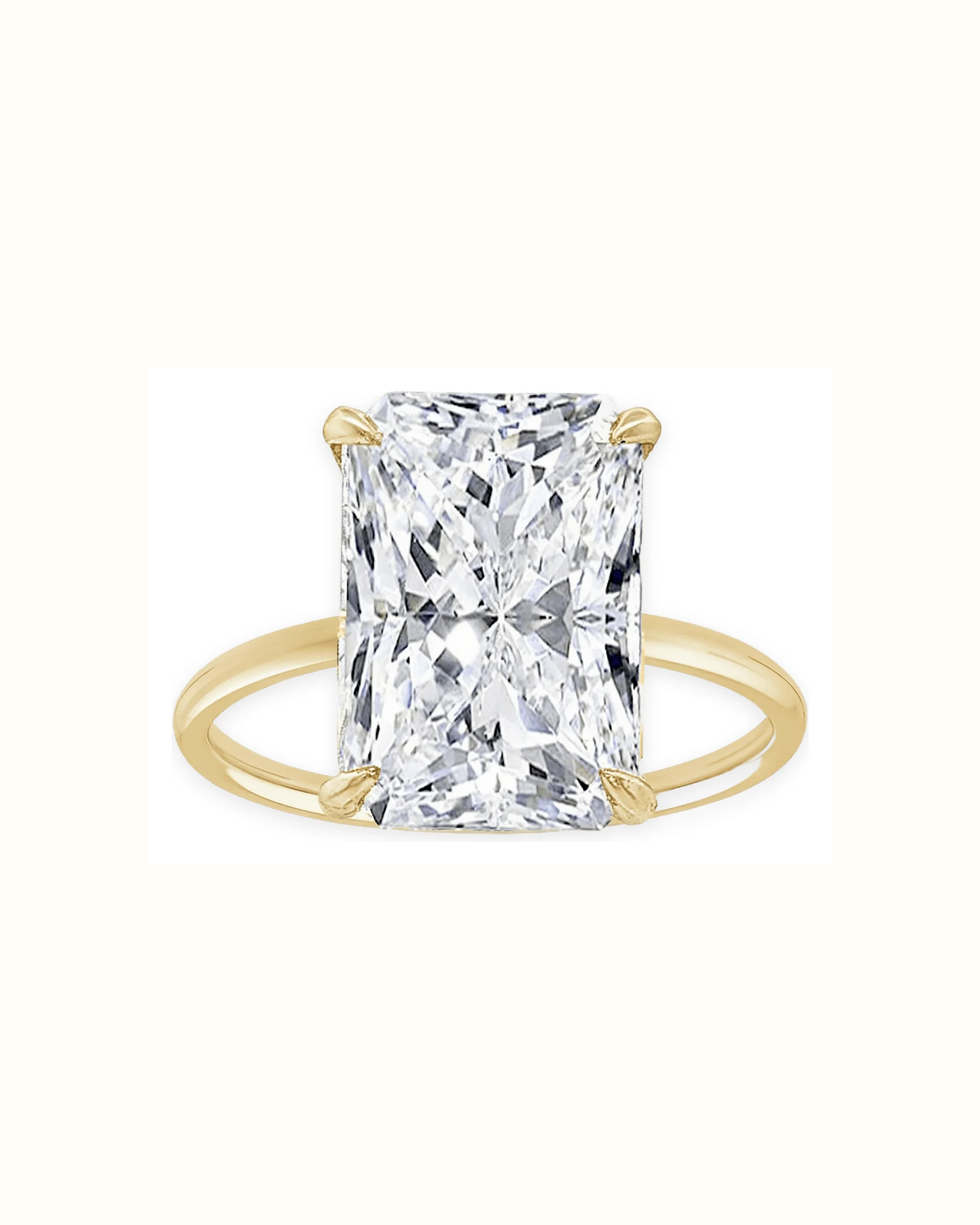 Emerald Cut Lab-Grown Diamond Ring in 18K Gold