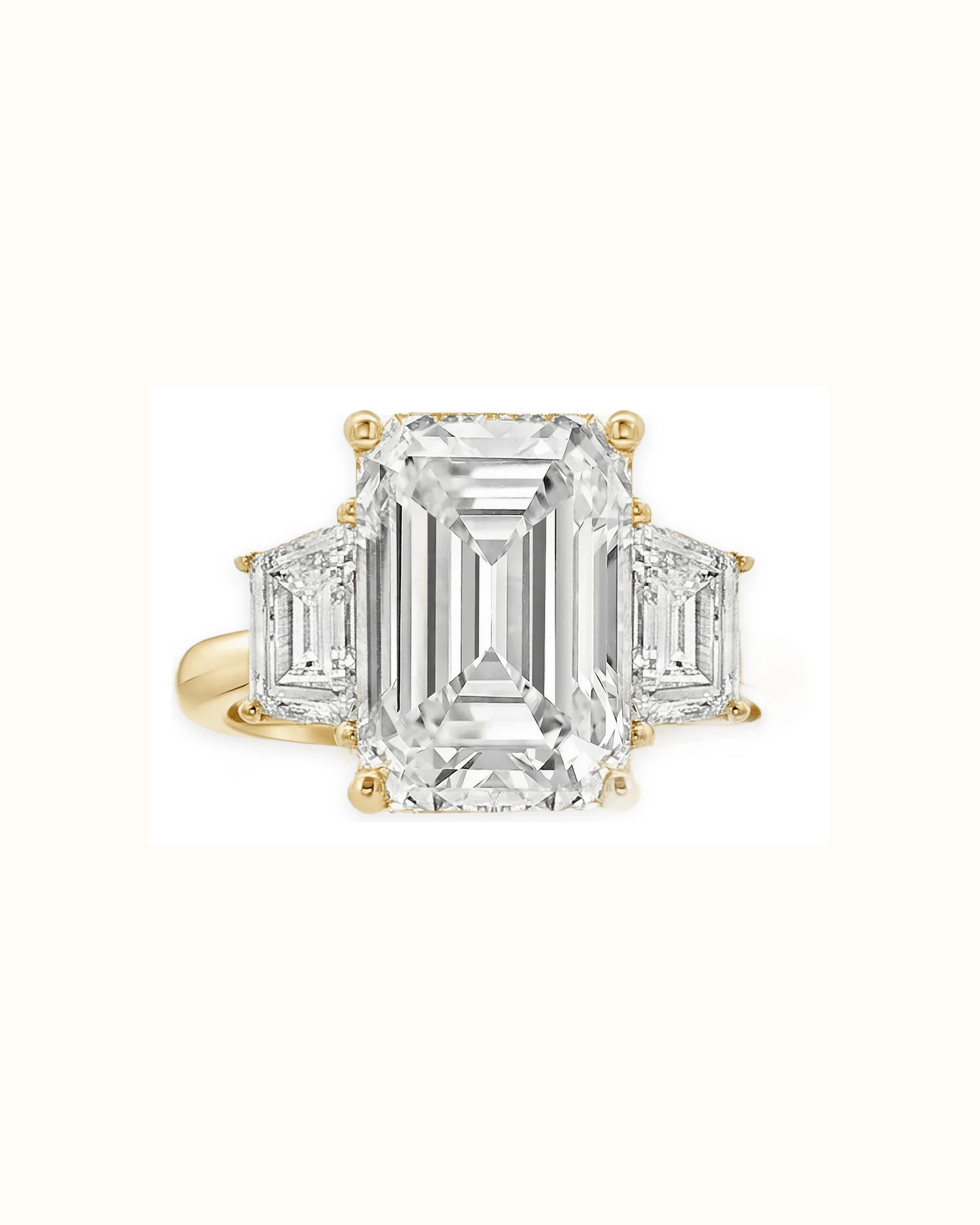 Emerald Lab-Grown Diamond Ring in 18K Gold