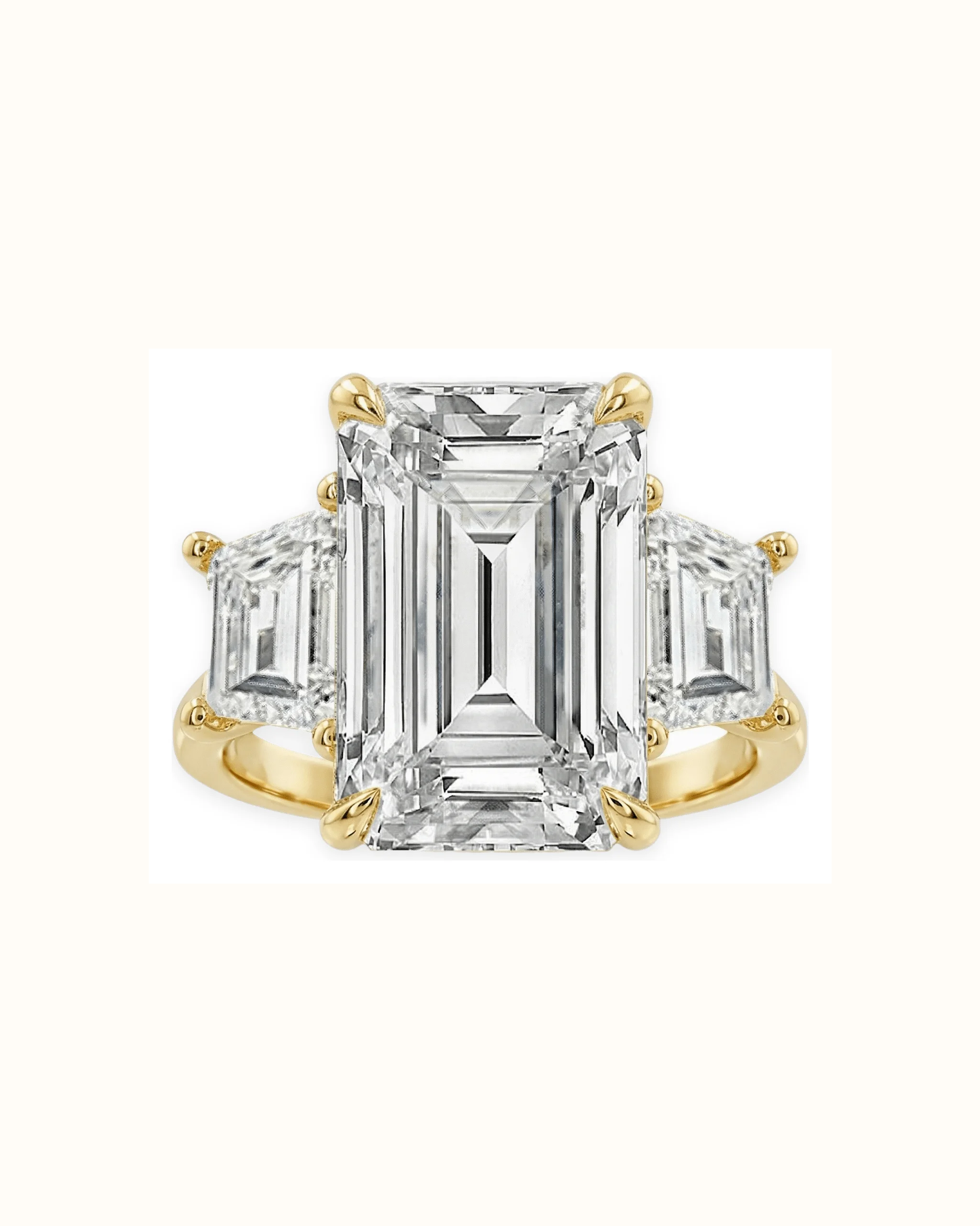 Emerald Cut Lab-Grown Diamond Ring in 18K Gold