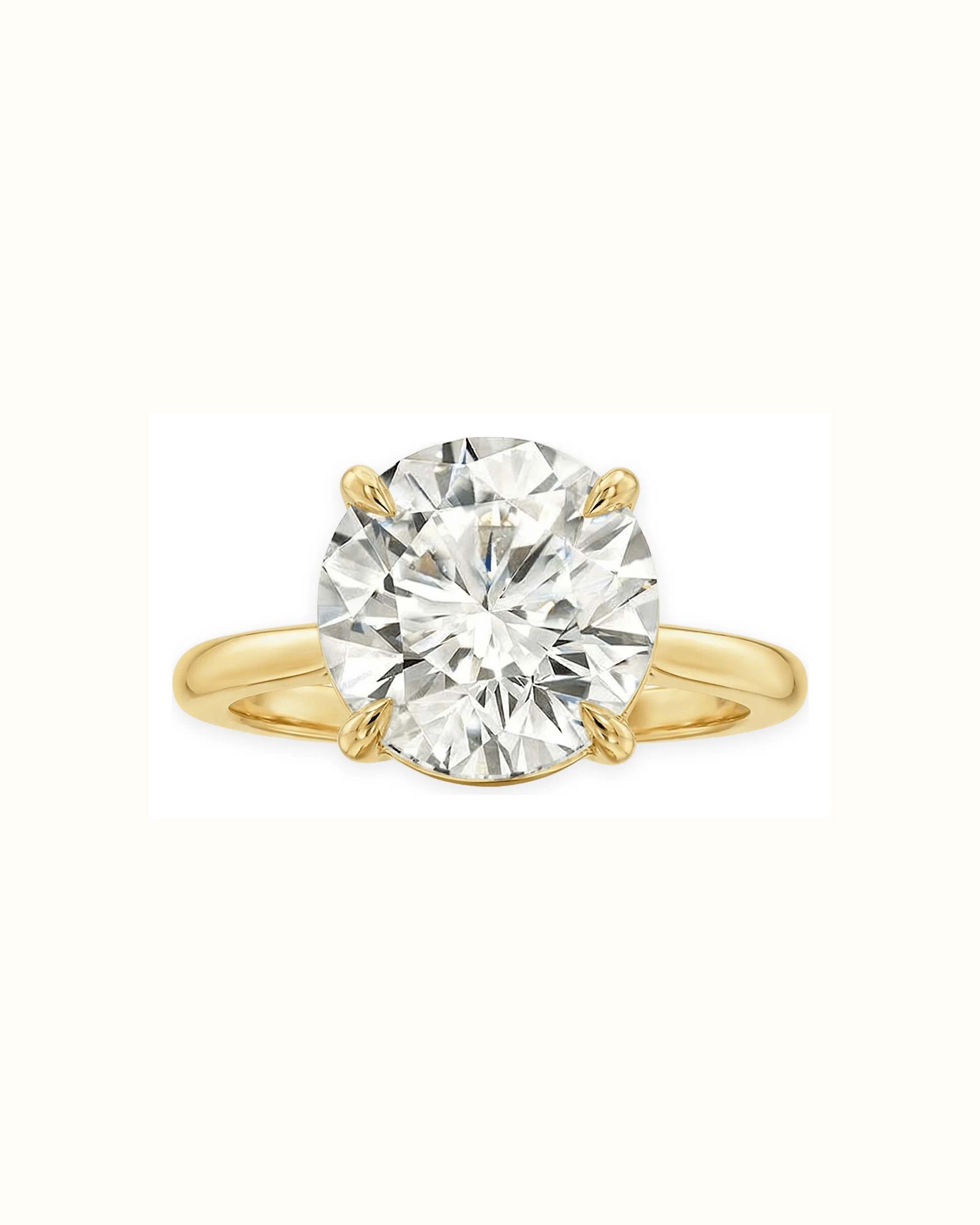 Round Lab-Grown Diamond Ring in 18K Gold