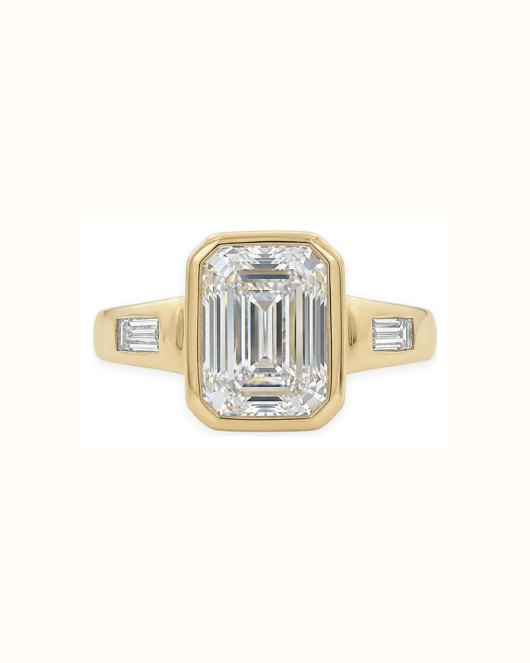 Emerald Cut Lab-Grown Diamond Ring in 18K Gold