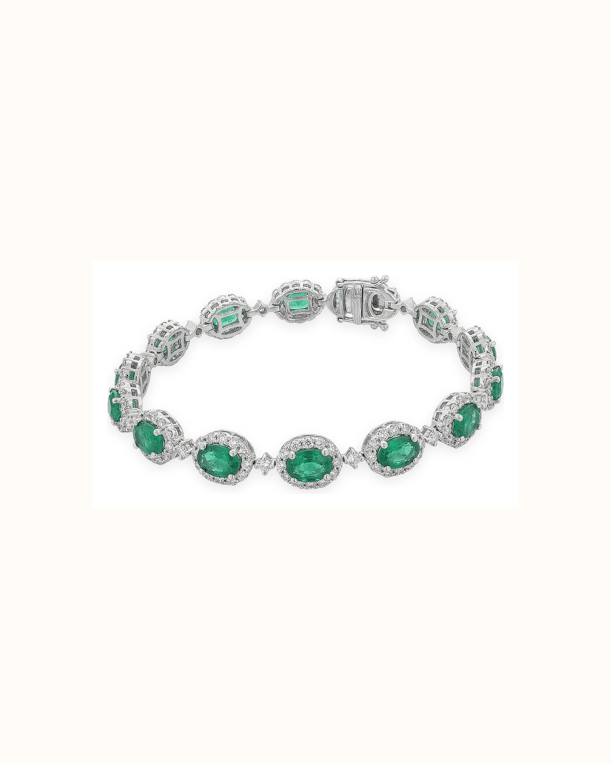 Emerald Round Cut Bracelet in 18K Gold