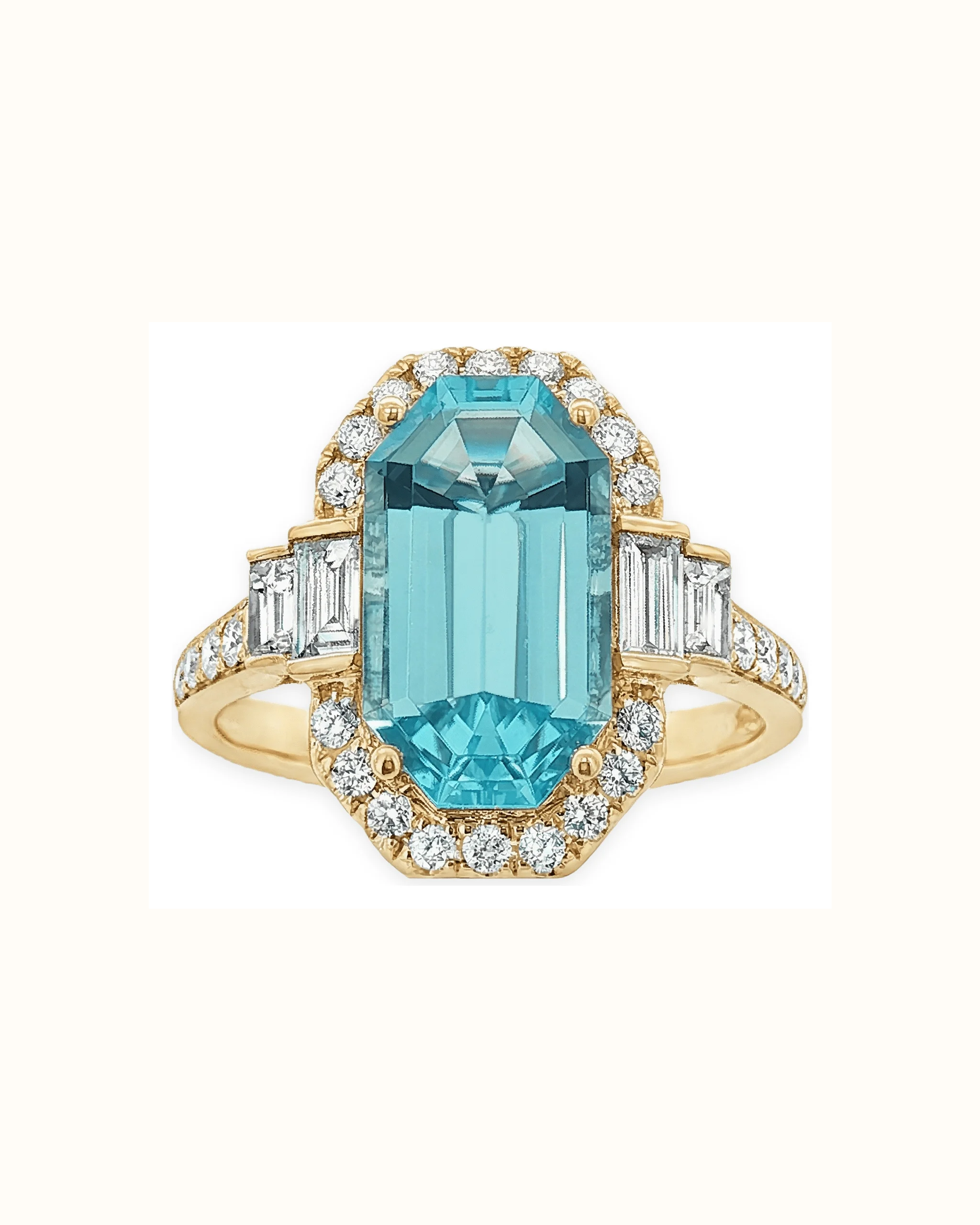 3/4 Emerald Cut Lab Grown Bezel Ring