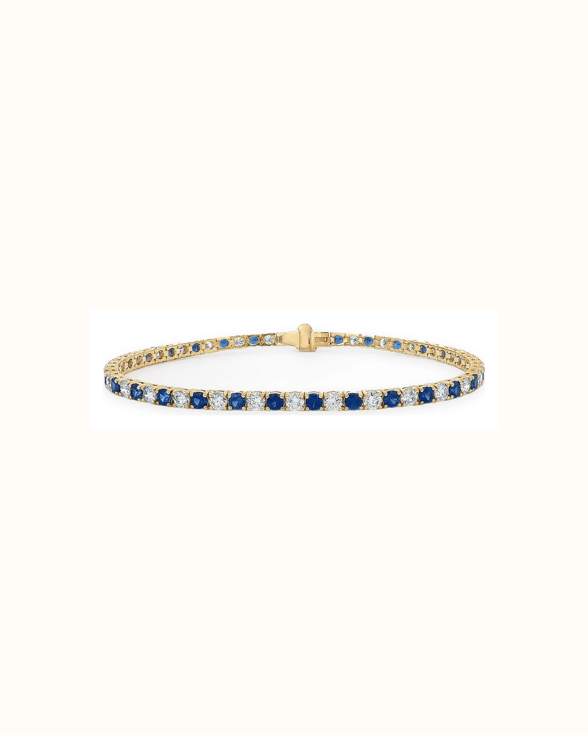 Round Sapphire and Lab-Grown Diamond Bracelet in 18K Gold