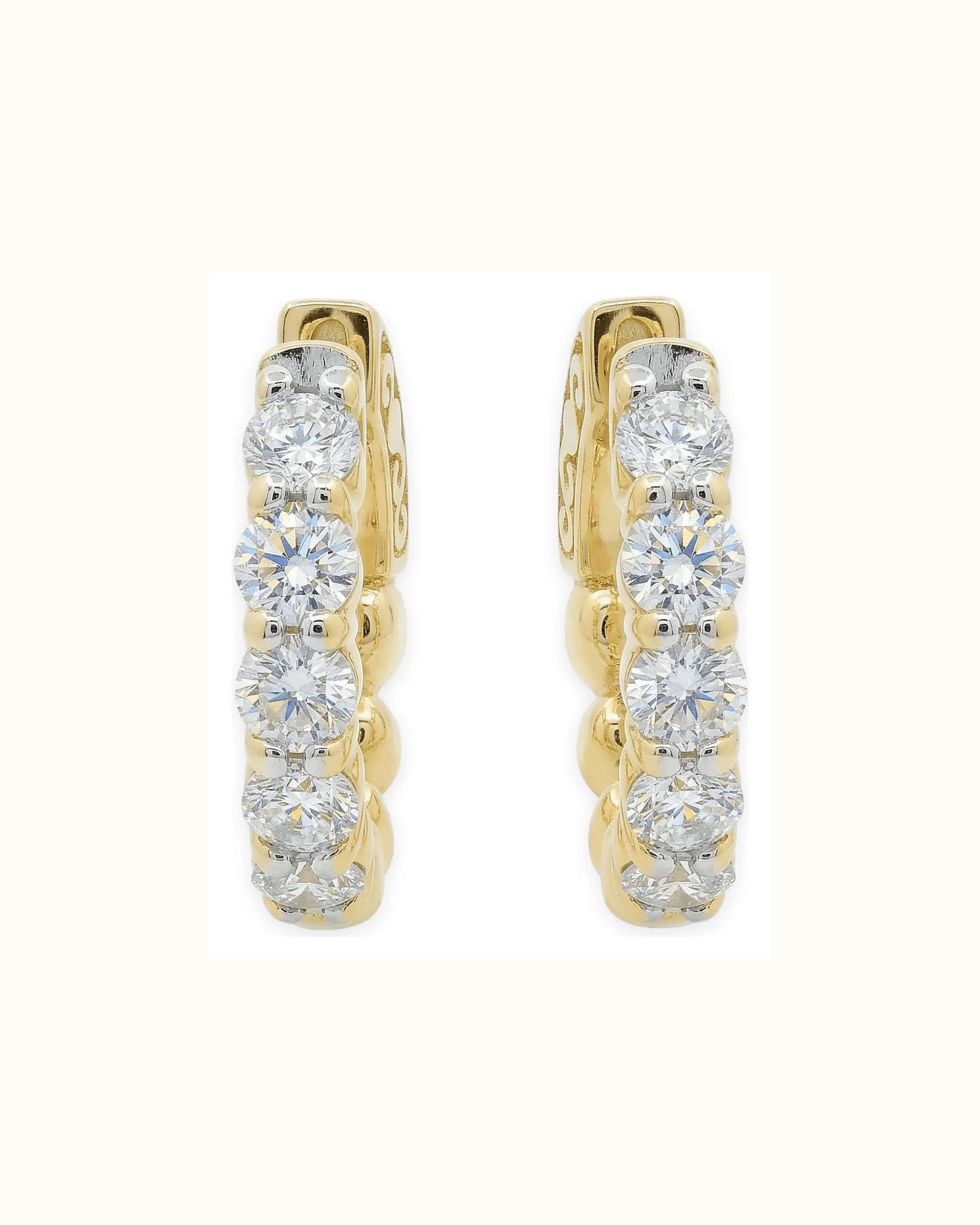 Round Lab-Grown Diamond Classic Earrings in 18K Gold