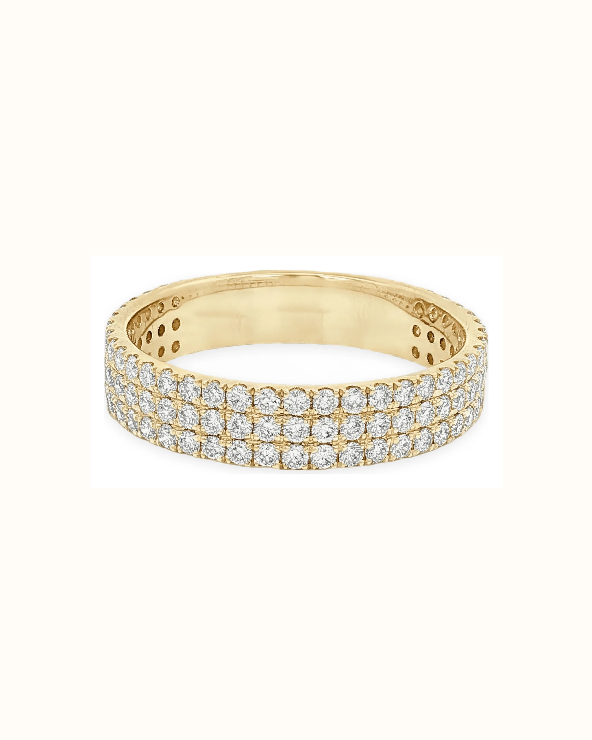 Hand Engraved Wedding Band Ring in 18K Gold