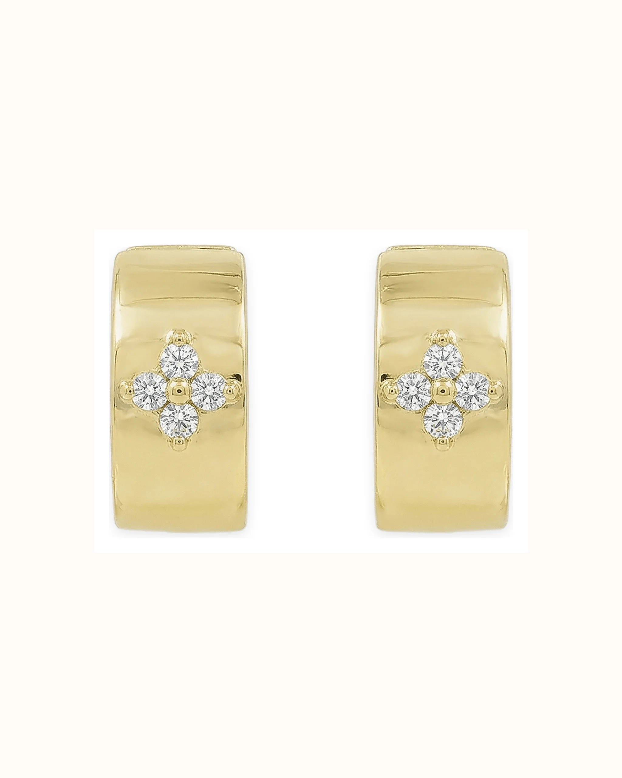 Lab-Grown Diamond Accent 18K Gold Earrings