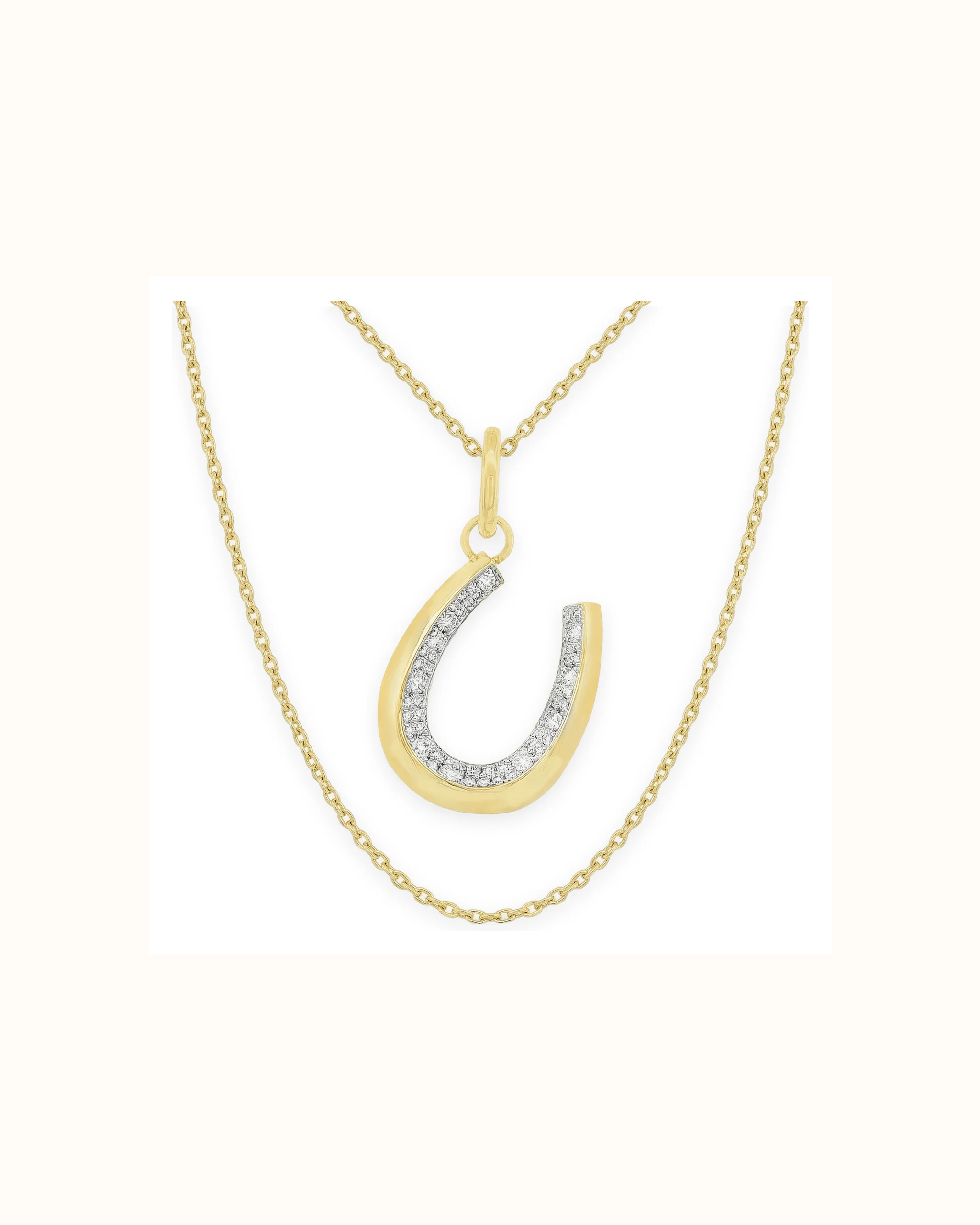 Lab-Grown Diamond Accent Round Pendant in 18K Gold