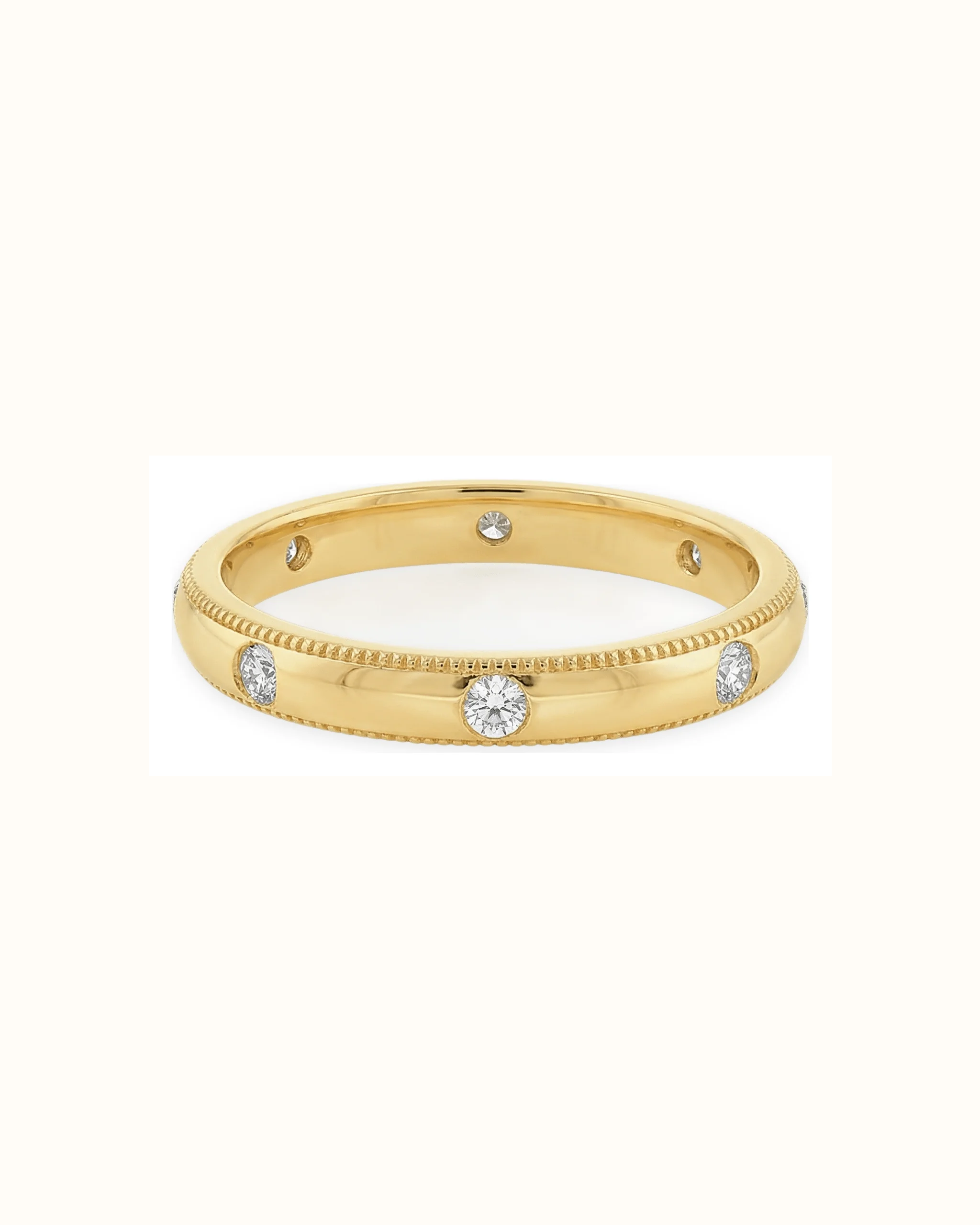 Vintage Inspired Wedding Band Ring in 18K Gold