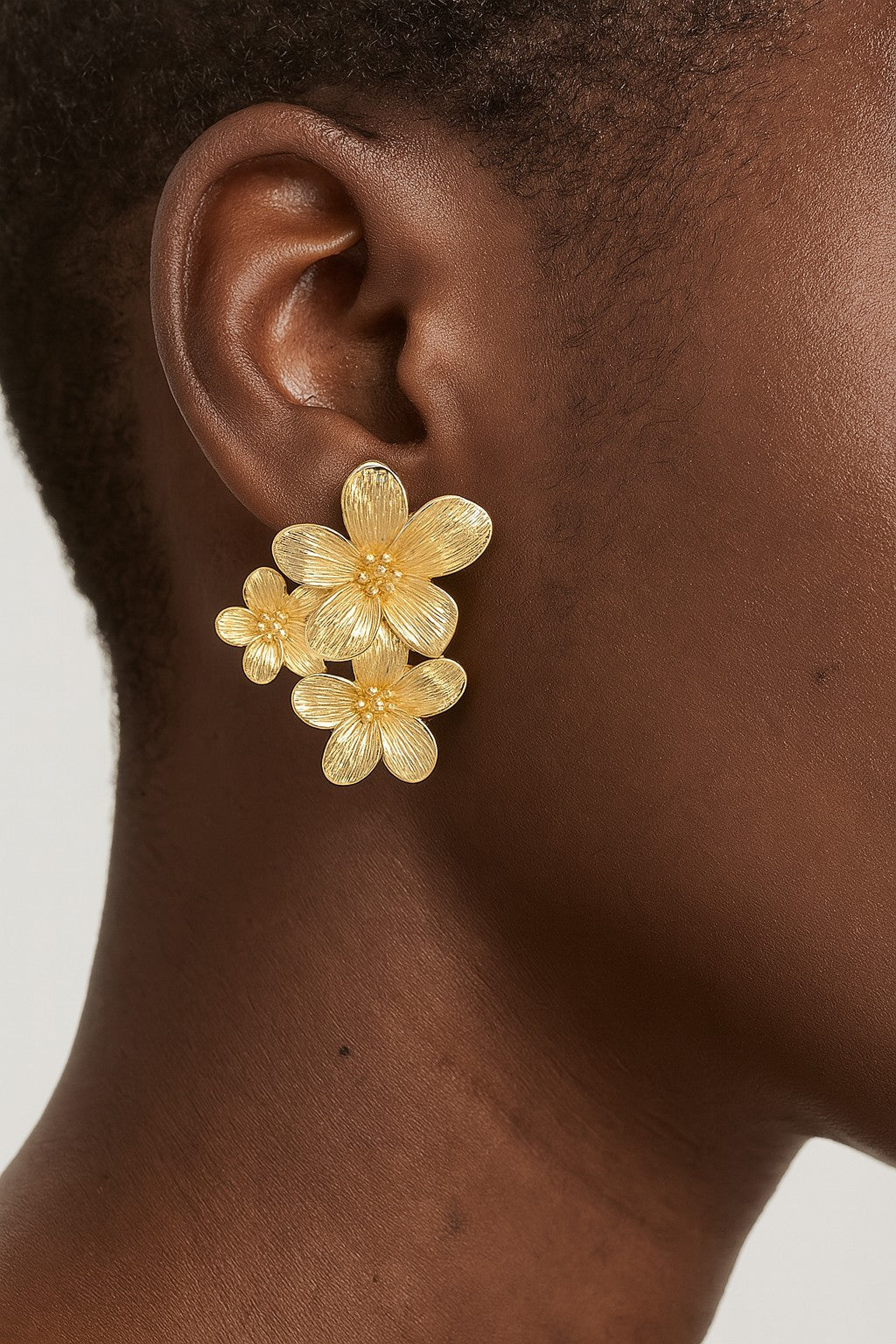 Gold Plated Floral Earrings
