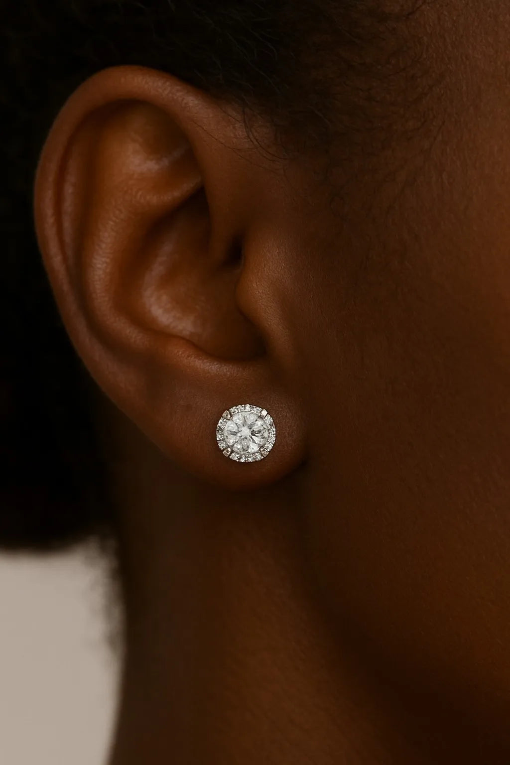 Gold Mother of Pearl Diamond Earrings